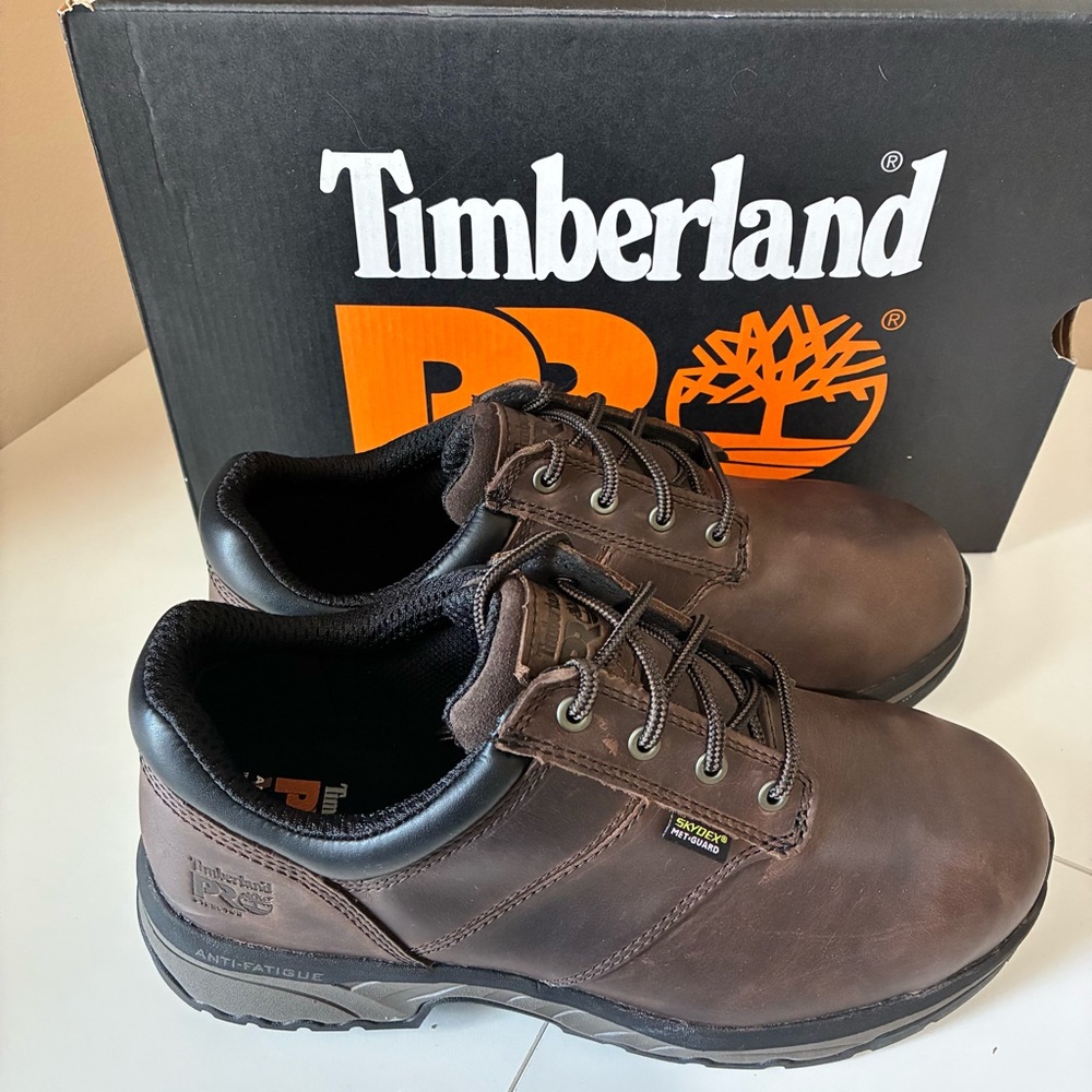 Timberland PRO Jigsaw Oxford Steel Toe Boots Safety Shoe 9.5 Brown NWT